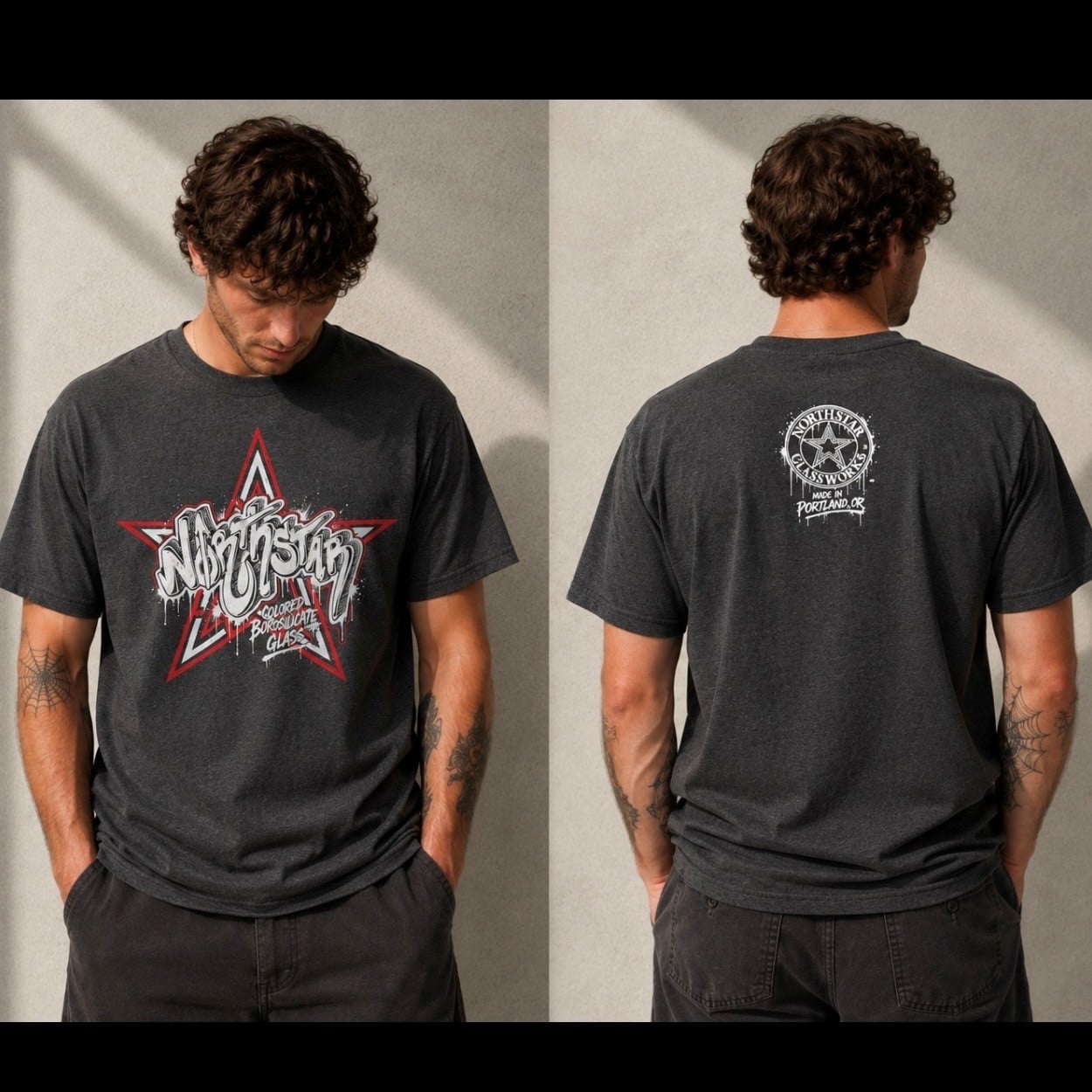 Northstar Graffiti Style T-Shirt- Grey